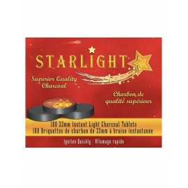 Starlight Charcoal 33 mm 100 Pcs Instant Light Charcoal Round Tablets