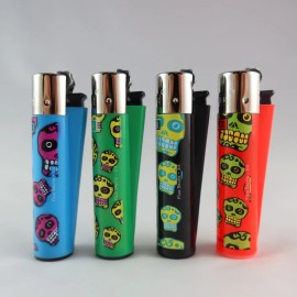 Clipper NEW Fluo Skulls series Clipper lighters set of 4 - 420 stoner lighter glow punk