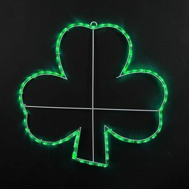 Novelty Lights 24" Green LED Shamrock Rope Light Motif Sculpture, St. Patrick's Day Decoration
