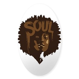 CafePress Soul Fro Oval Car Bumper Sticker