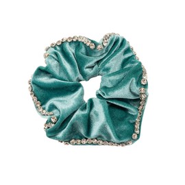 Violet and Brooks Embellished Scrunchie - Teal
