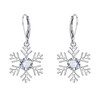 EVER FAITH Snowflake Dangle Earrings for Women, 925 Sterling Silver