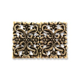 Hartmann-Knöpfe Gold Antique Colours Square Costume Clasp Aprons Clasp Dirndl Buckle Metal 54 mm x 35 mm (Pack of 1), old gold