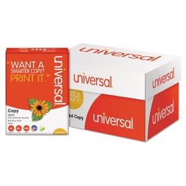 Universal 30% Recycled Copy Paper, 92 Bright, 20 lb Bond Weight, 8.5 x 11, White, 500 Sheets/Ream, 10 Reams/Carton