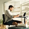 Vaunn Medical Pneumatic Adjustable Overbed Bedside Table with Wheels (Hospital