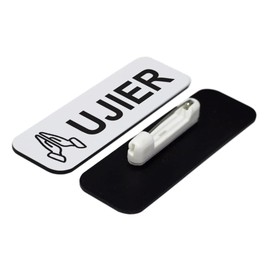 Signs ByLITA Ujier 1 x 3" Name Tag/Badge, Praying Hands (3 Pack) - White