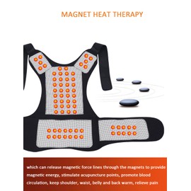 Self Heated Vest Self Heating Shoulder Support Brace Heated Back Support Belt Self Heating Waist Brace Magnetic Therapy Lumbar Support Belt Adjustable Waist Kidney Warmer Abdomen Belt for Women Men