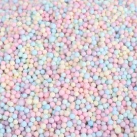 HappyHome Colorful Styrofoam Spheres Foam Beads, Pastel Colors, 0.3 oz (10 g), Crafts, Cushioning Material, Present, Decoration (0.08 - 0.1 inches (2 - 3 mm)