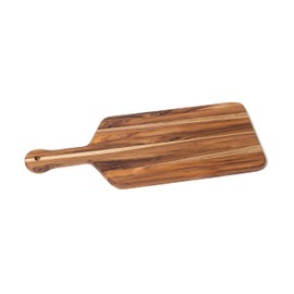 Lipper International Teak Wood Edge Grain Kitchen Paddle Board for Serving, Large, 20" x 8" x 3/4"
