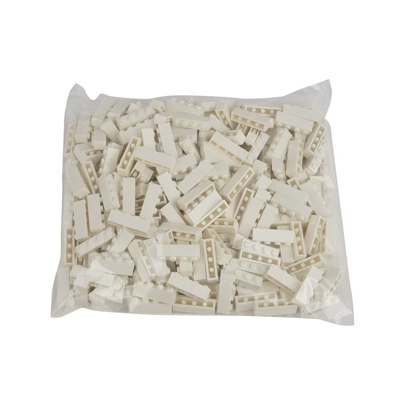 Q-Bricks 713-4x1-250 250 Piece 4x1 Building Bricks Loose Pack, White,