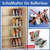 Maximex Shoe Holder for Ballerinas, Polypropylene, Grey, 3er Pack, 26.5