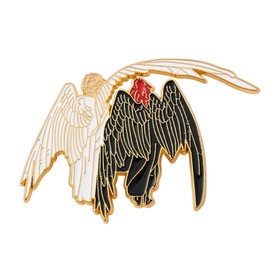 GUOYOU Good Omens Brooch, Accessories for Clothing Pin, Angel and Demons Metal Badge Lapel, Good Omens Pin for Women Girls Costume Accessories, Gift, Decoration, Metal