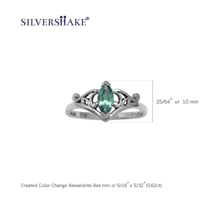 Silvershake Marquise Shape Birthstone Gemstone White Gold Plated 925 Sterling