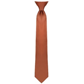 boxed-gifts Clip on Ties for Men - Premium Rust Solid Color Clip on Tie