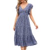 MURMUREY Women 2023 Summer Casual Floral Print Short Flutter Sleeve