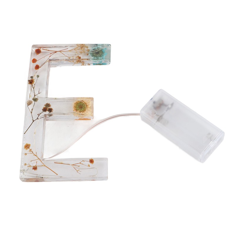 Floral Resin Letter Light Dry Flower and Alphabet Shape LED