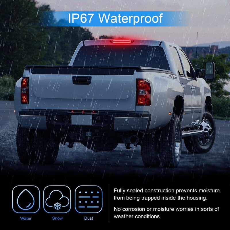 SHINEFIT LED Third 3rd Brake Light Replacement for 2007-2013 Silverado