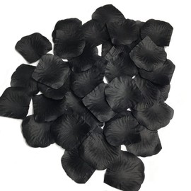 Fake Silk Rose Petals - Approximately 100 Petals Per Bag (Black)