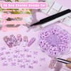 Kikonoke 420PCS Bow Nail Charms Kit with Half Pearls, 3D