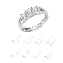 8Pcs Clear Ring Size Adjuster,Ring Reducer,Invisible Ring Sizer Adjuster Rings Spacer for Loose Rings Transparent Ring Resizer Tightener Ring Reducer Clips Sizers Fit Any Rings of Ring Sizer