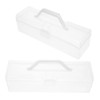 DOITOOL 2pcs Transparent Portable Storage Box for School Supplies Art