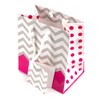 N N’icePackaging – 10 Qty – Pink Polka-Dot/Chevron Paper Tote