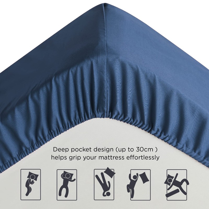 Bedsure Fitted Sheet, 180 x 200 cm, Box Spring Bed