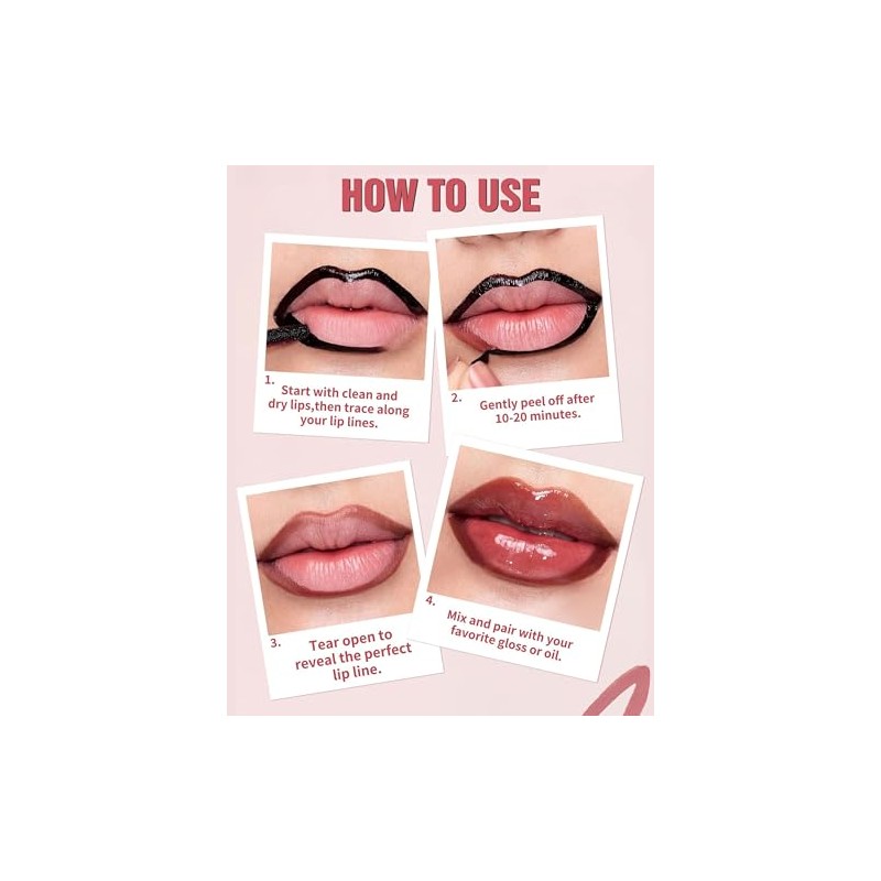 Erinde Delineador de Labios Peel off, Pintalabios Mate Resistente al