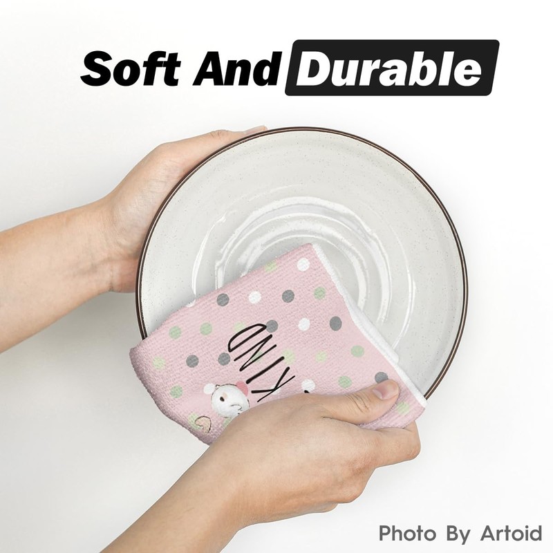 Artoid Mode Pink Bunny Rabbit Ears Floral Leaves Easter Kitchen