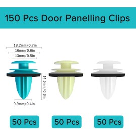 REJOECE 150Pcs Universal Car Trim Clips, Plastic Panel Fastener Push Rivets for Auto Body, Boot, Doors, Bumper & Interior Mounting Retainer
