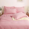 Horbaunal 2 Pack Pink Ruffle Pillowcases Queen Size, 20" x