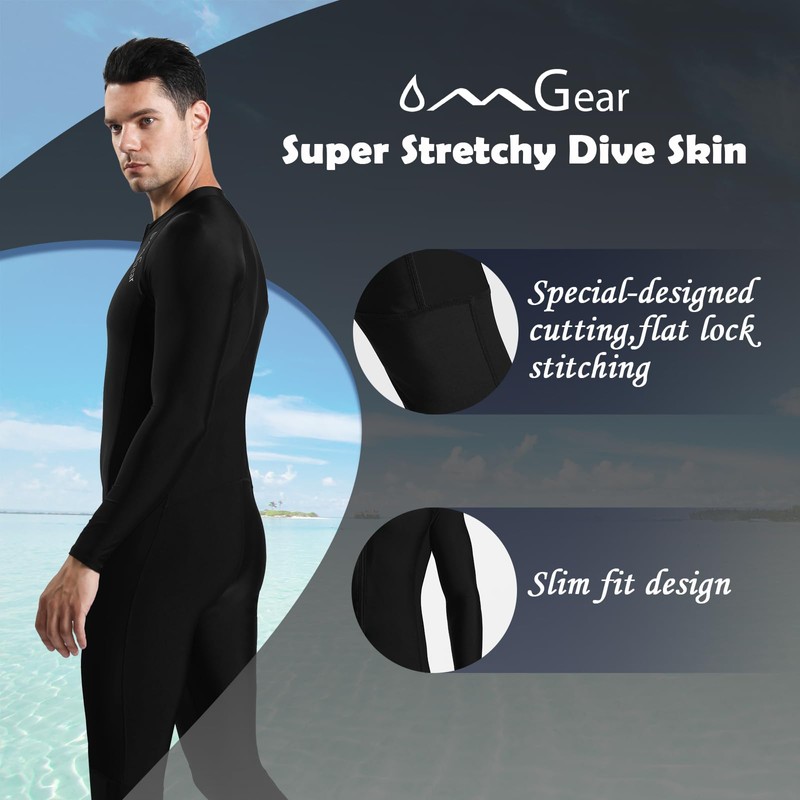 OMGear Diving Skin for Male Spandex Full Body Rash Guard