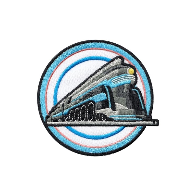 Blue Express Train - Embroidered Iron On Patch