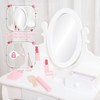 GarveeHome Girls' Vanity Set with Mirror, Makeup Table and Stool