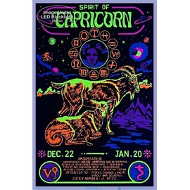 Capricorn Zodiac Sign - Flocked - Blacklight Poster - 23" x 35"