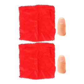 JOINPAYA 2sets Fake Thumb Trick: Magician Simulation Finger Silk Red Trick Prop for Disappearing Silk Gimmick Pranks