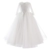 Flower Girl Dress Half Sleeves Lace Top Tulle Skirt Girls