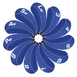 CRAFTSMAN Golf Iron Covers Head Covers 11pcs (3-9, P, A, S, L) Sold as a Set, Neoprene Blue