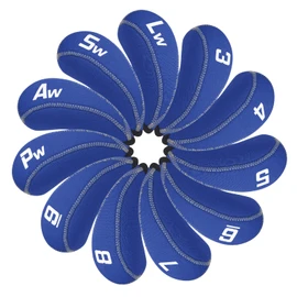 CRAFTSMAN Golf Iron Covers Head Covers 11pcs (3-9, P, A, S, L) Sold as a Set, Neoprene Blue