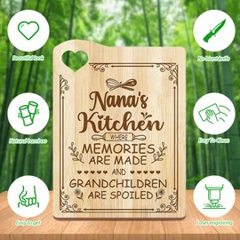 Gifts for Mum, Birthday Gifts for Mum - Engraved Bamboo Chopping Board Set of 4 with Spoon and Spatula, Mum Gift, Mother's Day Gift, Mother's Day (MOM)