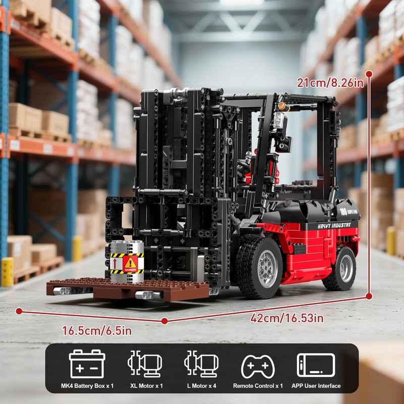 Mould King 13106 RC Forklift Truck Building Sets, MOC Remote
