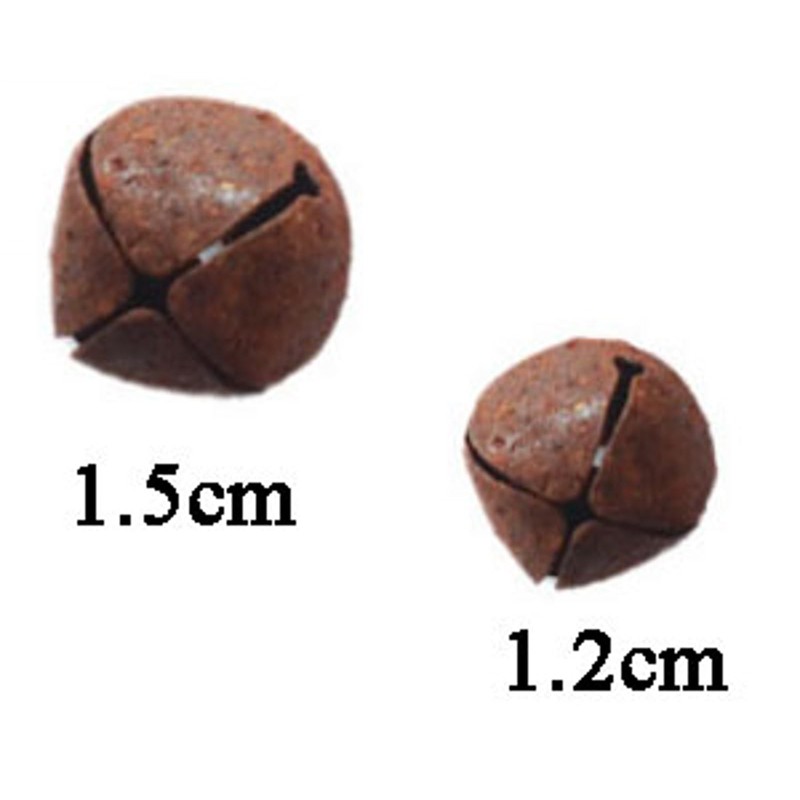 Kit di 100 campanellini arrugginiti (1,2 cm e 1,5 cm)