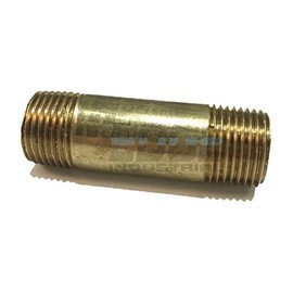 EDGE INDUSTRIAL Brass Nipple 3/8" X 3/8", 2" Length, Male NPT MNPT Fuel/AIR/Water/Oil/Gas WOG (Qty 01)