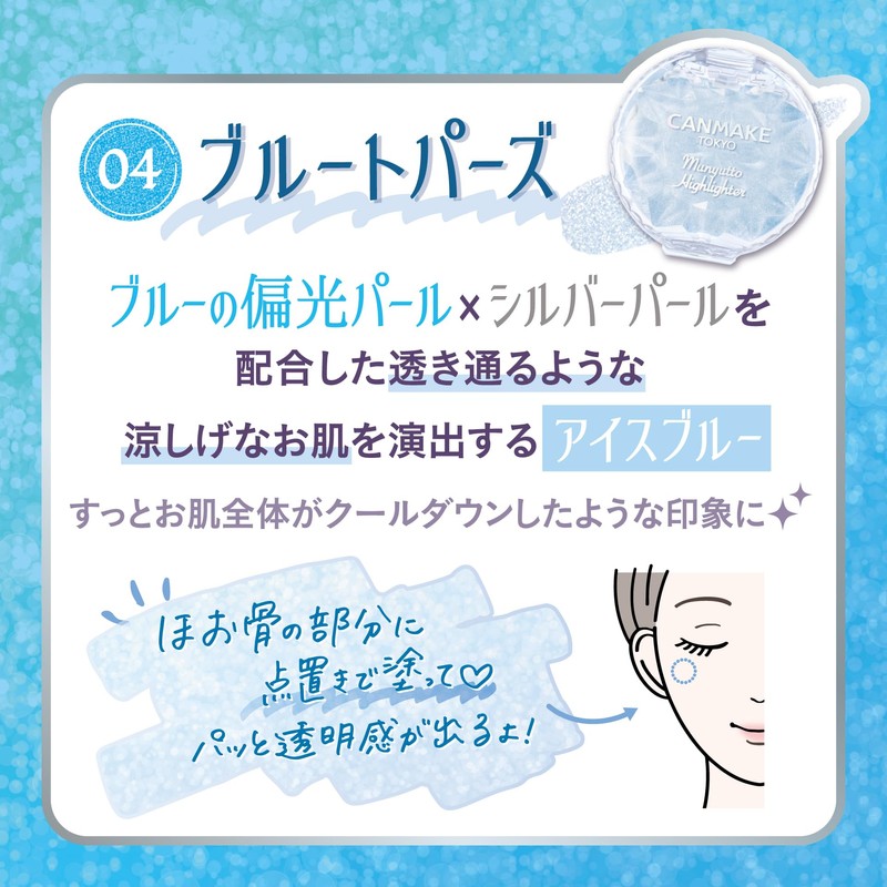 Canmake Munyutto Highlighter 04 Blue Topaz 0.1 oz (3.8 g)