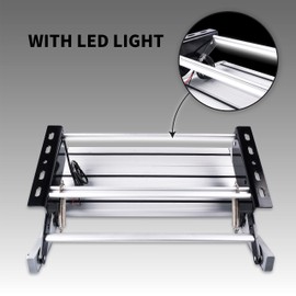 Manual Aluminum Alloy Folding Single Step with LED Light, Ladder, Telescopic Anti Skid, for Motorhome RV Camper Van Travel Trailer Caravan
