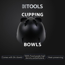 BARISTA HUSTLE Black Cupping Bowls 200ml - Stackable Heat-Preserving Cups - Espresso Pour-Over & Coffee Tasting, Ideal for 12g Coffee Grounds & 200ml Boiling Water, High-Density Polyethylene, 12 Count