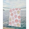 Coastal Pink Seashell Beach Towel 30x60 Inch, Summer Ocean Bath