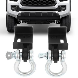 KUAFU Front Demon Tow Hook Bracket with 3/4" Shackles D Rings Compatible with 2009-2023 Toyota Tacoma Mounting Brackets Powder Coated