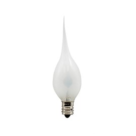 Creative Hobbies Silicone Dipped Flicker Flame C7 Bulbs, 1W 120V, E12 Candelabra Base - 10 pack
