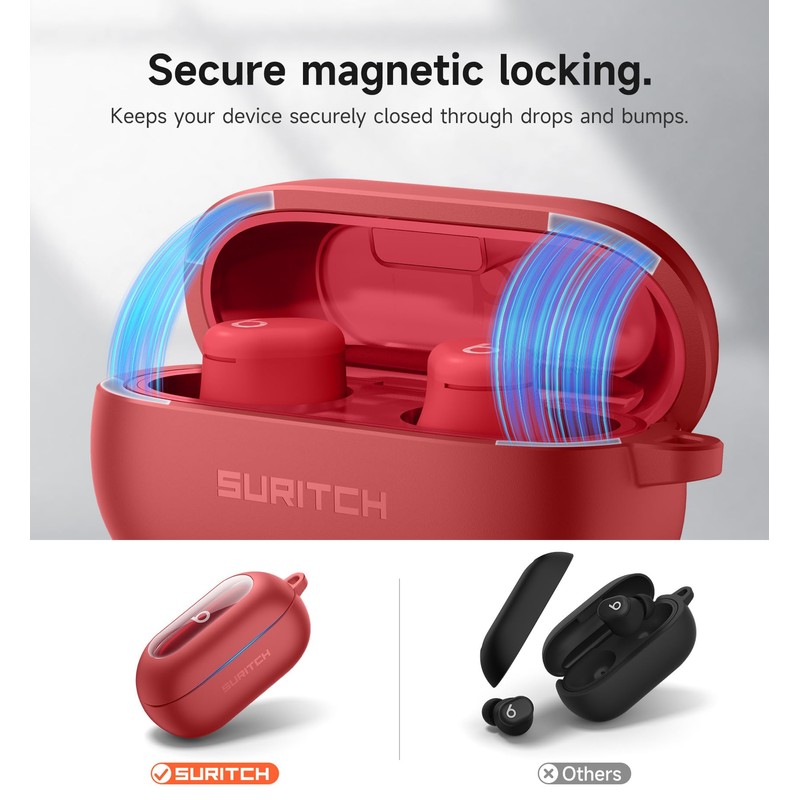 SURITCH Magnetic Case Compatible with Beats Solo Buds,Rugged Shockproof Protective